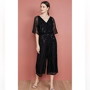 NWOT BB DAKOTA Women's She's Sparkling Jumpsuit Black sequin M jumper fashion